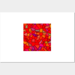 irregular vivid coloured mosaic pattern Posters and Art